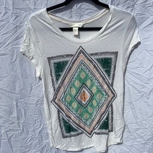 Cream Forever 21 shirt with Sequins and Beading